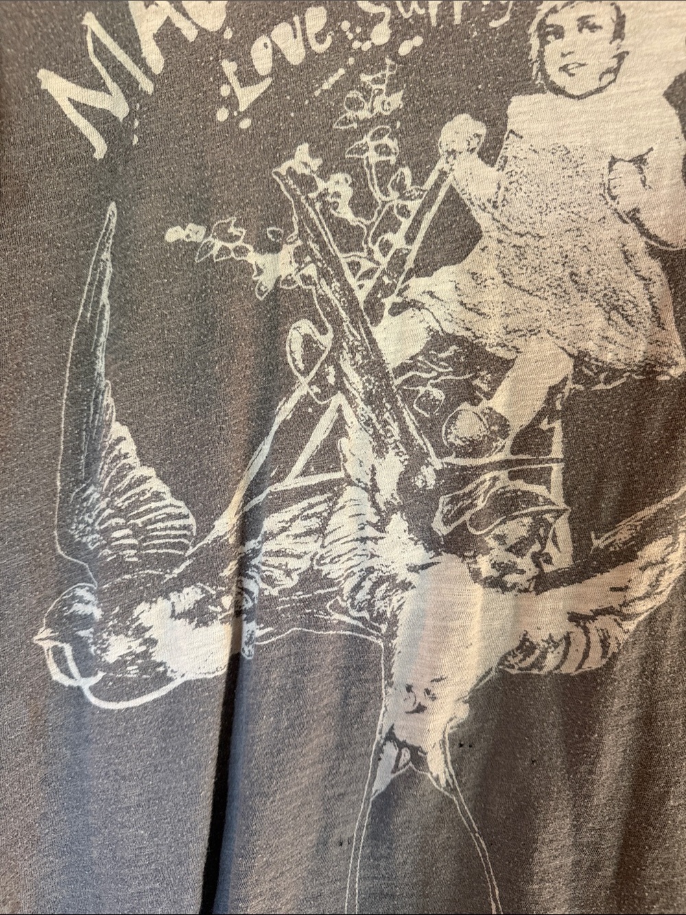 Magnolia Pearl Grey Tee with White Vintage Graphic - Picture 9 of 9